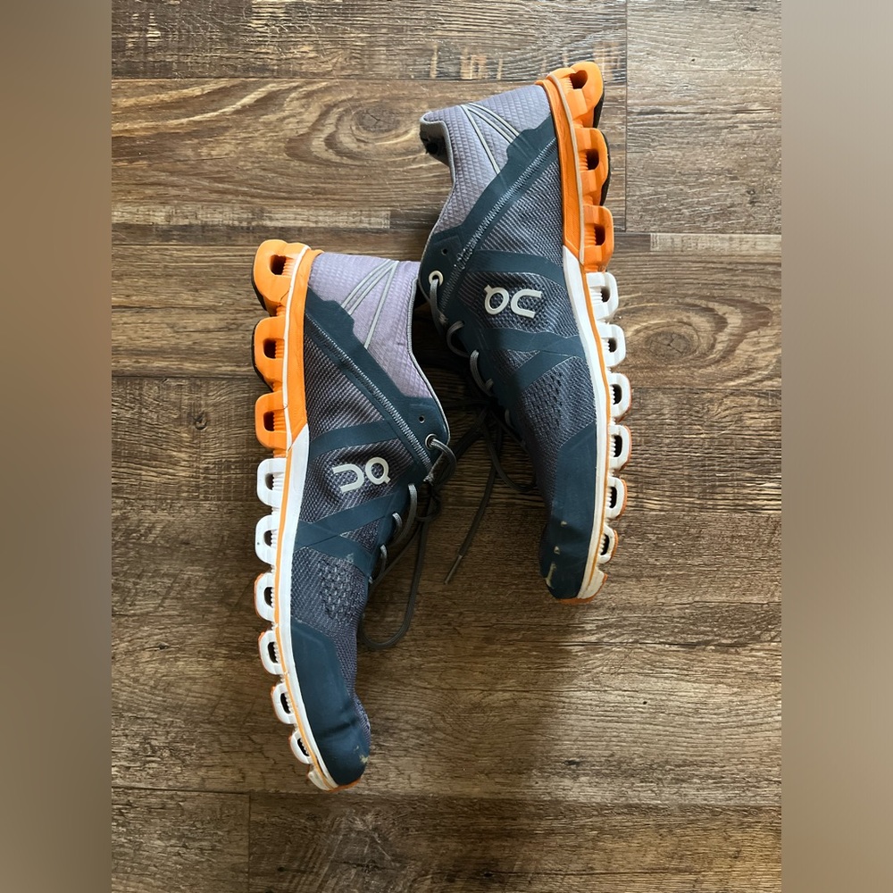 On Running Men's Gray and Orange Running Shoes